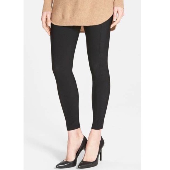 Spanx Ribbed Control Top Skimmer Leggings Black Size L - Picture 1 of 8